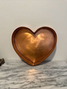 Heart-Shaped Copper Serving Tray - Copper Tone